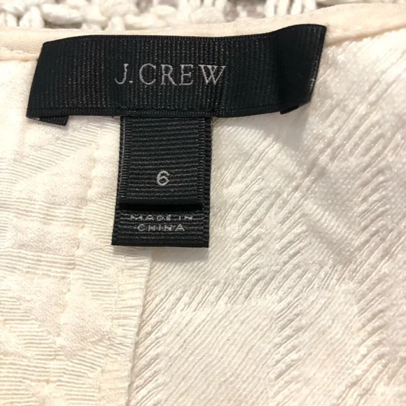 NWOT J CREW Sz 6 Classic Ivory MATELASSE side ZIP TOP Style b7989 - Picture 4 of 5